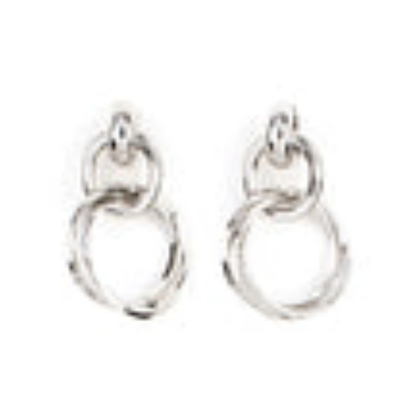 Dynamically Linked Silver Post Earrings